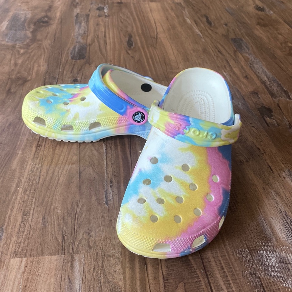 Multi colored crocs